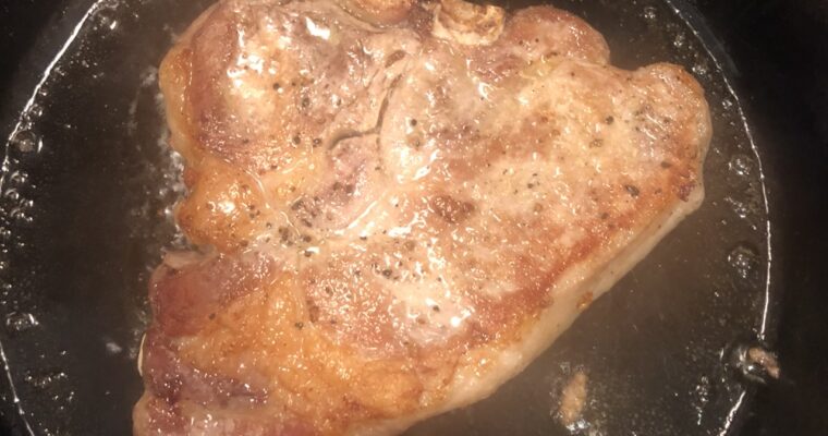 Reverse Sear Porterhouse Cut Pork Chops