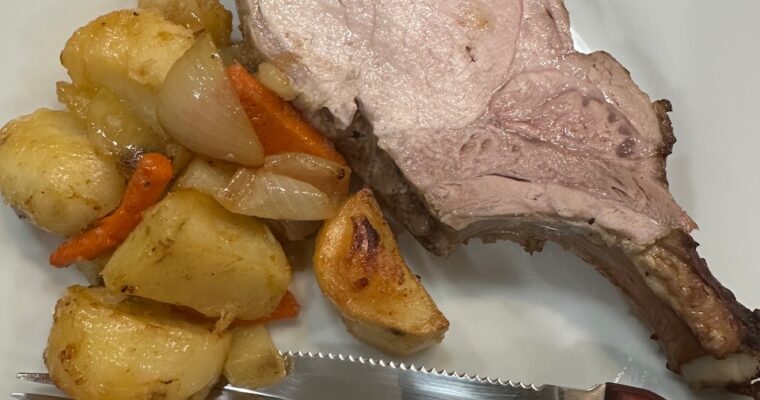 Roasted Rack of Pork with Vegetables